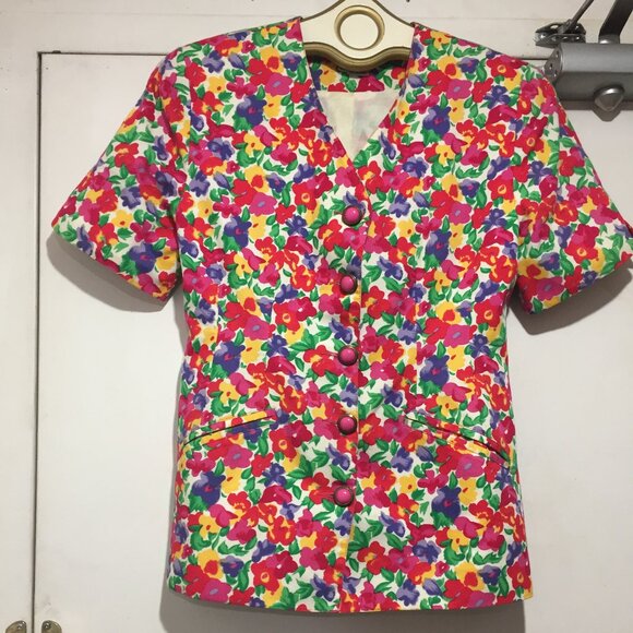 VINTAGE BRAEMAR by JEREMY SCOTT FLORAL PRINT BLAZERS SIZE 6P/6 - Picture 5 of 7